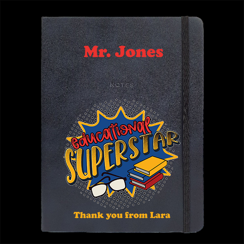 Personalised  Black Journal - Superstar Teacher