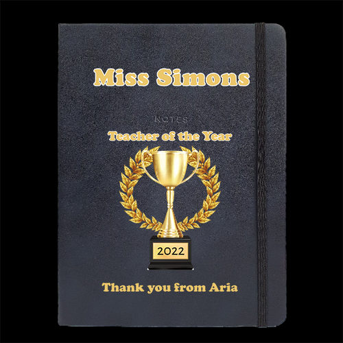 Personalised  Black Journal - Teacher of The Year
