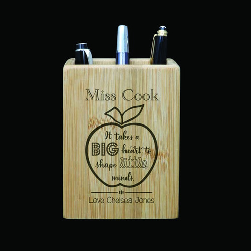 Personalised Bamboo Pen Holder - Shaping Little Minds