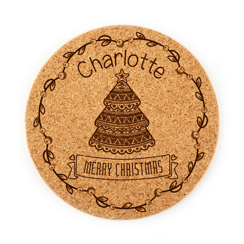 Personalised Scandinavian Christmas Tree Coaster