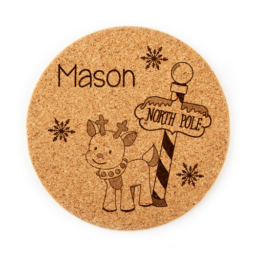 Personalised North Pole Reindeer Coaster
