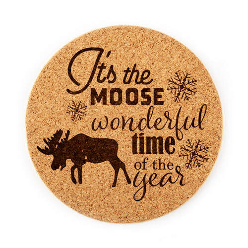 Moose Wonderful Time Cork Coaster
