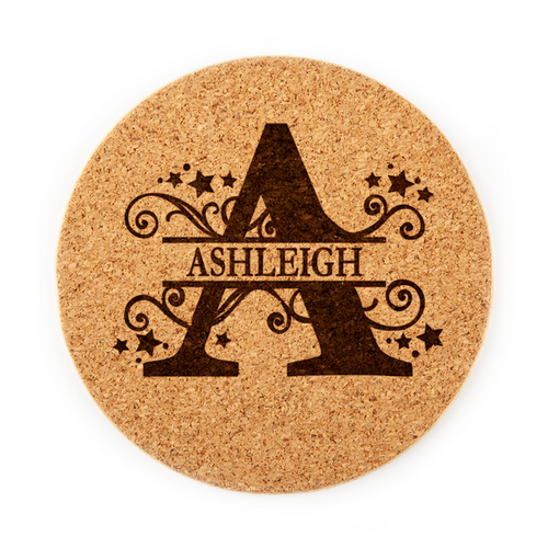 Swirls and Stars Monogram Coaster 