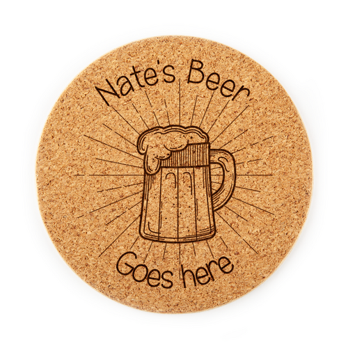 Personalised "Beer Goes Here" coaster  