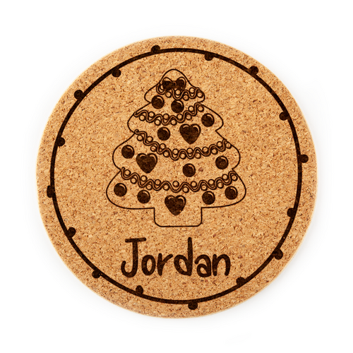 Personalised Gingerbread Christmas Tree Coaster