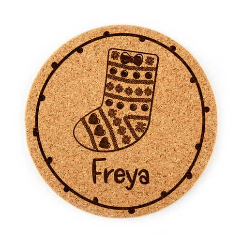 Personalised Gingerbread Christmas Stocking Coaster