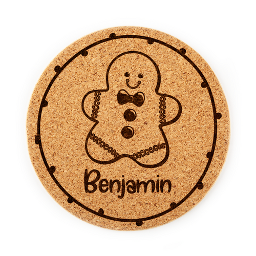 Personalised Gingerbread Boy Christmas Coaster