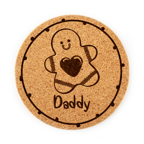 Daddy Gingerbread Christmas Coaster