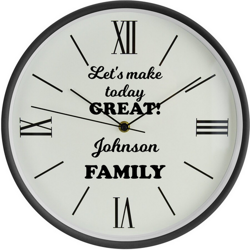 Personalised Roman Numeral Wall Clock - Let's make today great