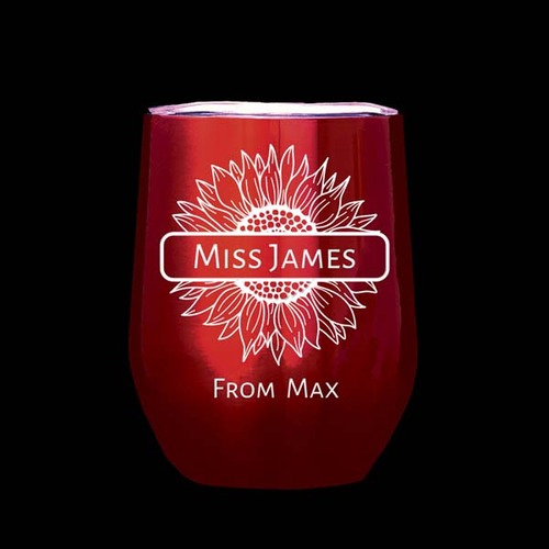 Personalised Double Wall Coffee Mug - Sunflower