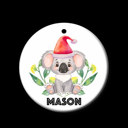 Personalised Ceramic Ornament- Koala Christmas Bush Baby 
