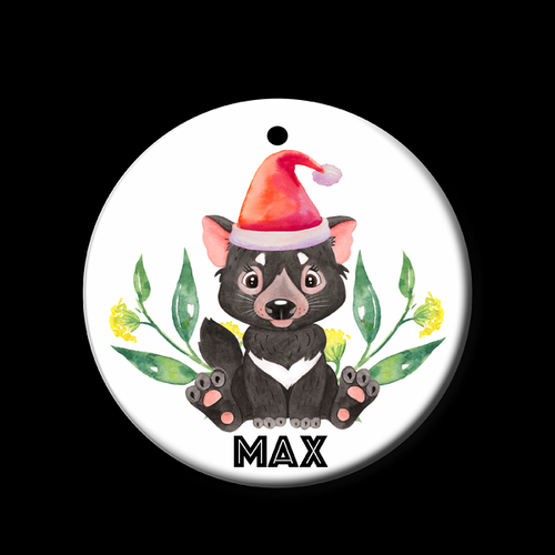 Personalised Ceramic Ornament- Tassie Devil Christmas Bush Baby 