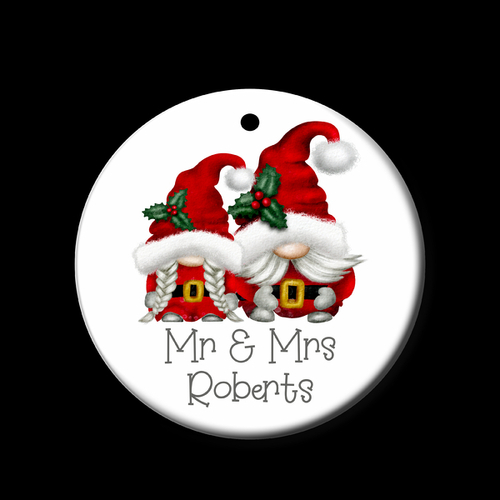 Personalised Ceramic Ornament- Mr & Mrs Christmas