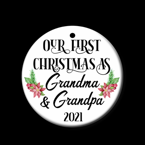Personalised Ceramic Ornament- Grandma & Grandpa 1st Christmas