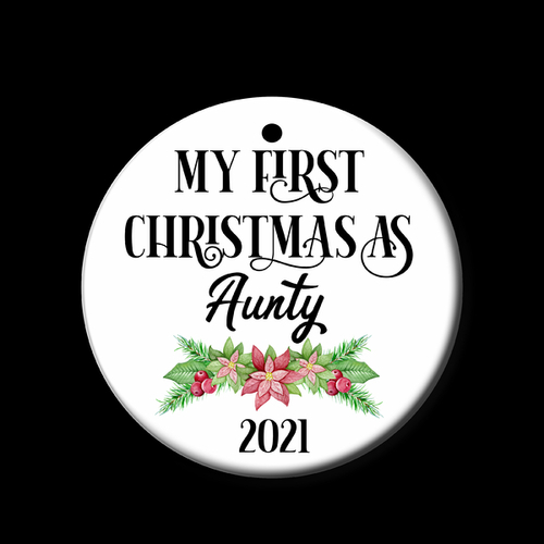 Personalised Ceramic Ornament- Aunty 1st Christmas