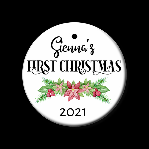 Personalised Ceramic Ornament- Personalised Baby 1st Christmas