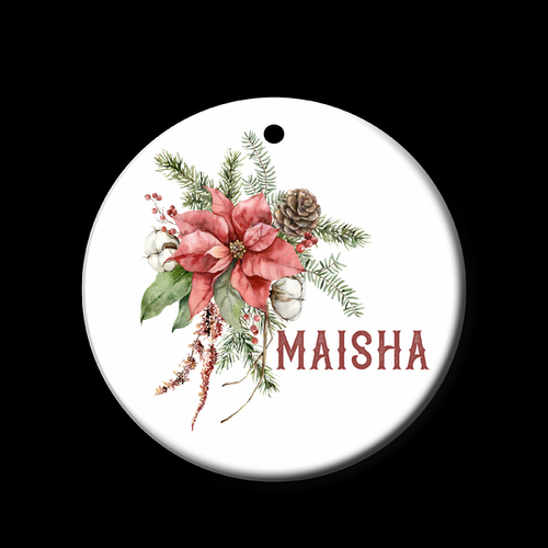 Personalised Ceramic Ornament- Traditional Watercolour Floral 