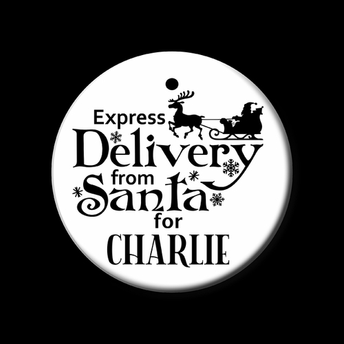 Personalised Ceramic Ornament- Express Santa Delivery