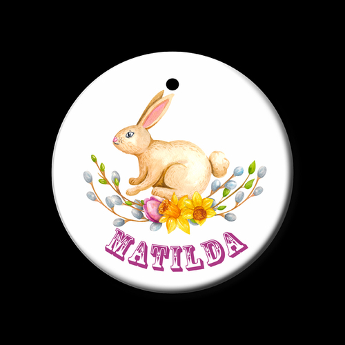 Personalised Ceramic Ornament- Easter Bunny 