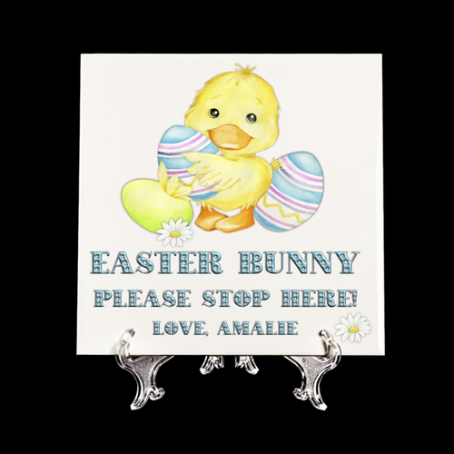 Ceramic Square Personalised D��cor Tiles  - Ducky Star Font  