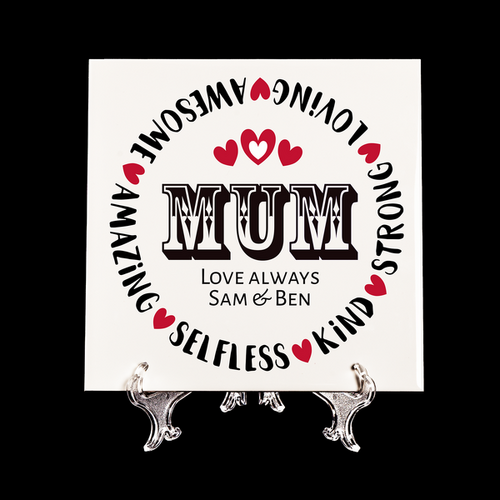 Ceramic Square Personalised Décor Tiles - Awesome Mum