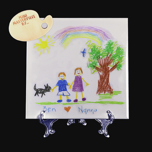 Ceramic Square Personalised D��cor Tiles  - Childs Artwork