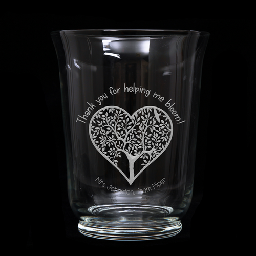 Personalised Flared Vase - Thank You For Helping Me Bloom Tree