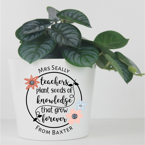 Personalised Flower Planter Pot - Seeds of Knowledge