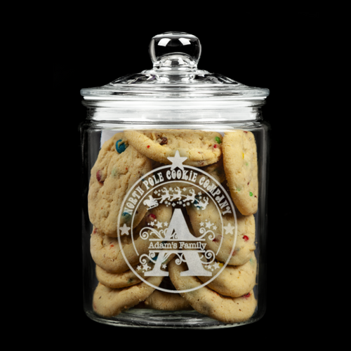 Monogrammed Christmas Cookie Jar Choose A - Z