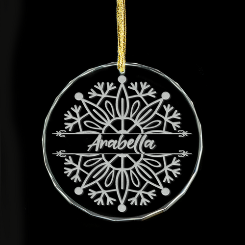 Christmas Snowflake Personalised Glass Ornament