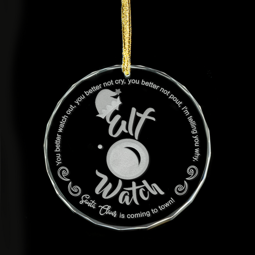 Elf Cam Round Glass Ornament