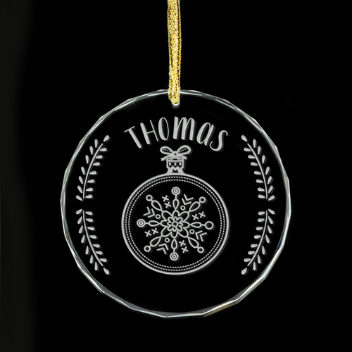 Scandinavian Christmas Bauble Personalised Glass Ornament