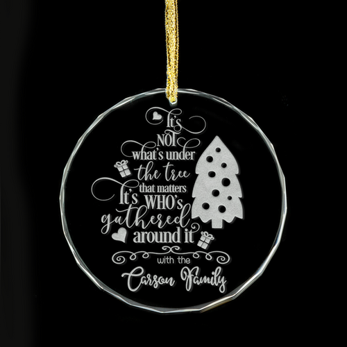 Who's Around The Christmas Tree Personalised Glass Ornament