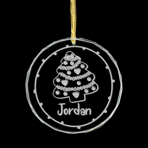 Gingerbread Christmas Tree Personalised Glass Ornament