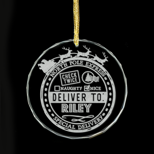 North Pole Express Personalised Glass Ornament