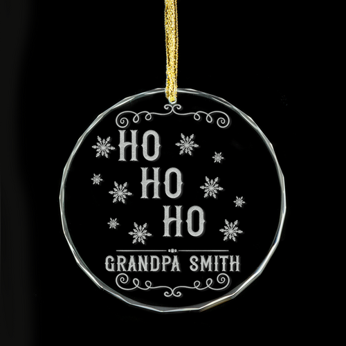 Ho| Ho| Ho Personalised Glass Ornament