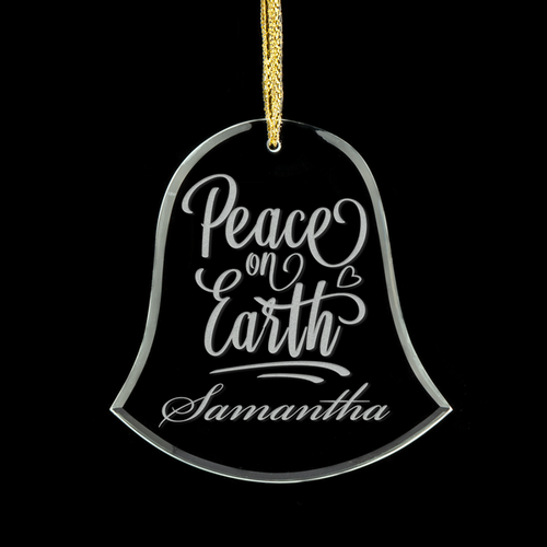 Peace On Earth Personalised Glass Ornament