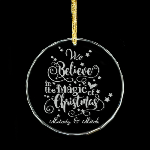 We Believe In The Magic Personalised Glass Ornament