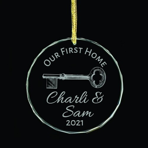 Our 1st Home Personalised Glass Ornament