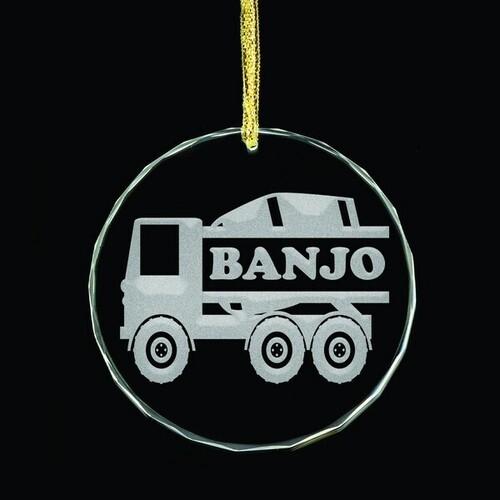 Truck Personalised Glass Ornament