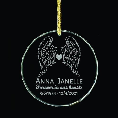 Forever in our Hearts Personalised Glass Ornament
