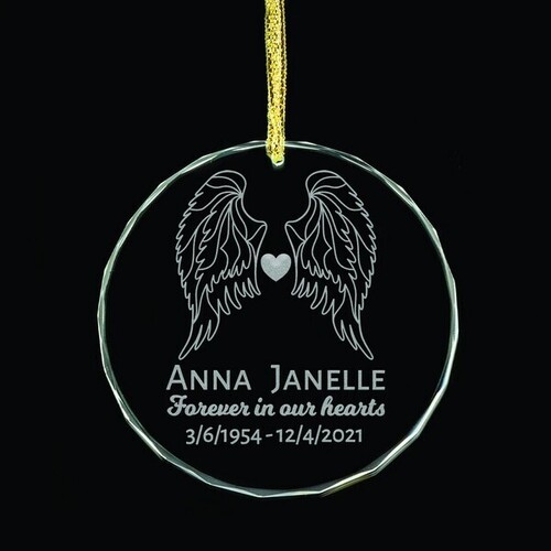 Forever in our Hearts Personalised Glass Ornament