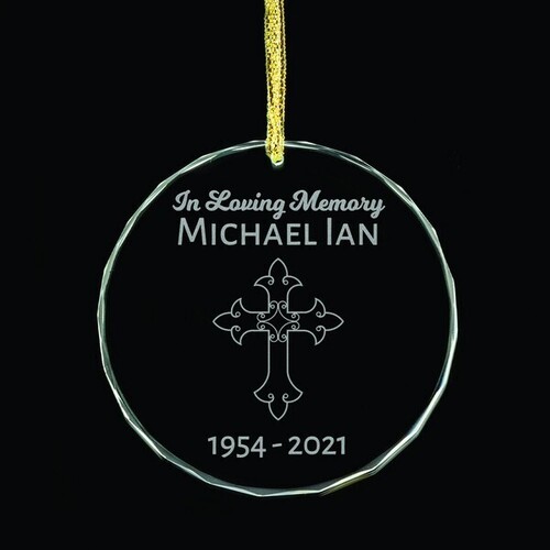 In Loving Memory Personalised Glass Ornament