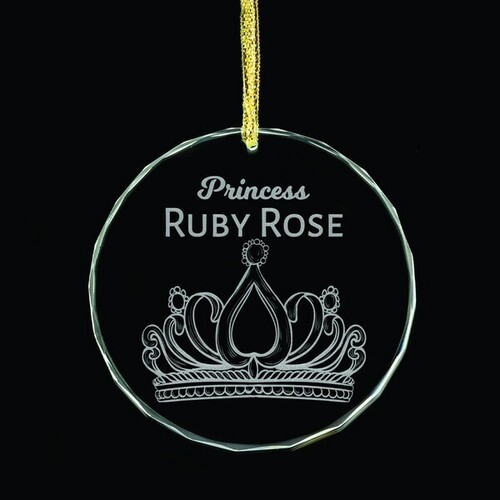 Princess Personalised Glass Ornament