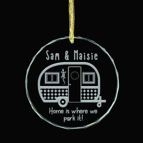 Home is where we park it Personalised Glass Ornament
