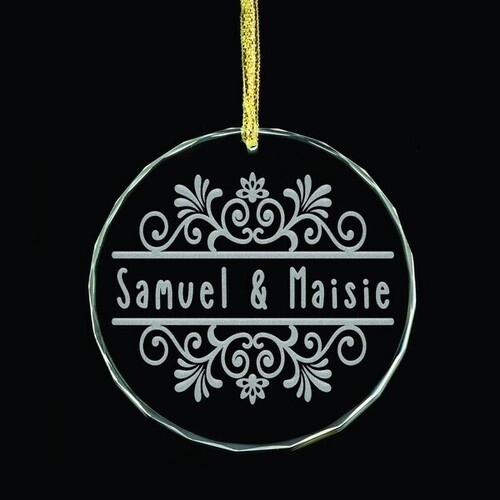 Curls Personalised Glass Ornament