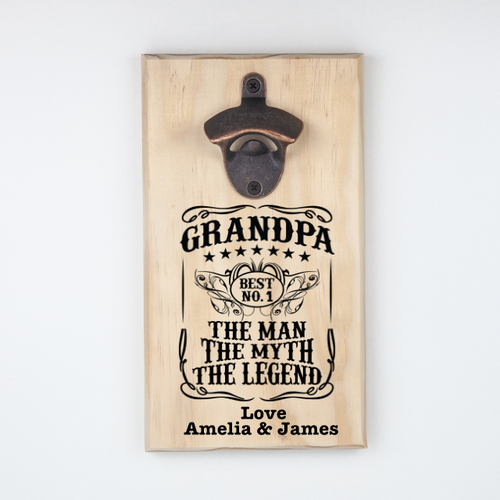 Personalised Hanging Bottle Opener-Grandpa, Man, Myth, Legend