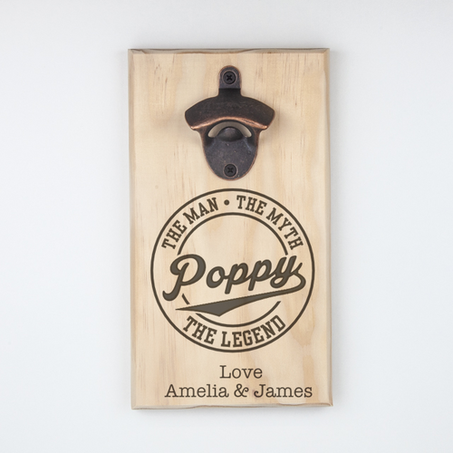 Personalised Hanging Bottle Opener-Poppy, Man, Myth, Legend