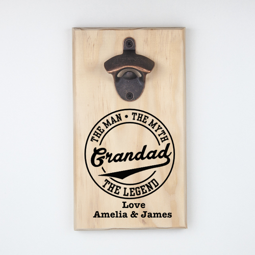 Personalised Hanging Bottle Opener-Grandad, Man, Myth, Legend