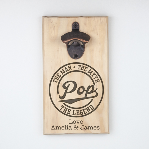 Personalised Hanging Bottle Opener-Pop, Man, Myth, Legend